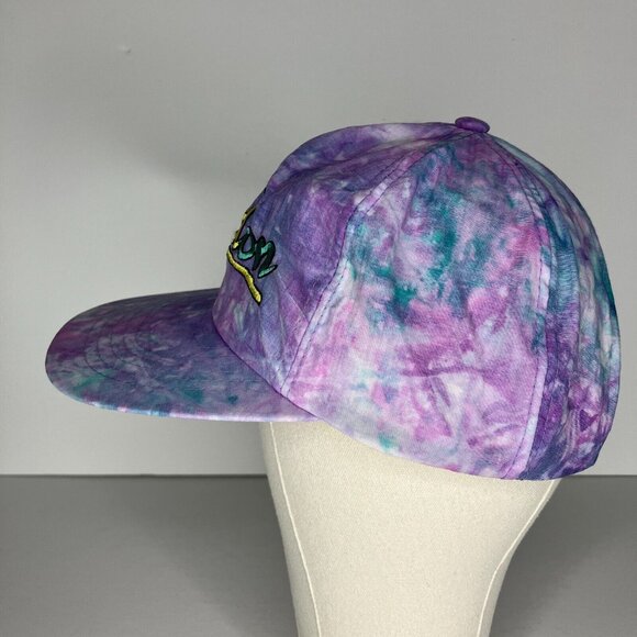 Vintage Purple Tie Dye London Embroidered Snapback Adjustable Hat - Picture 5 of 8